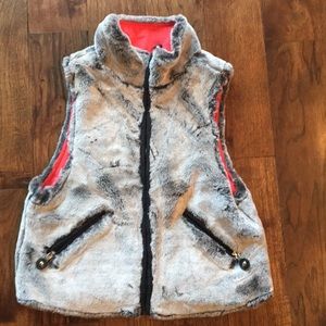 Jamie Sadock coral & faux fur reversible vest